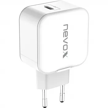 nevox 20W USB-C PD Lādētājs Balts Barošanas Adapteris