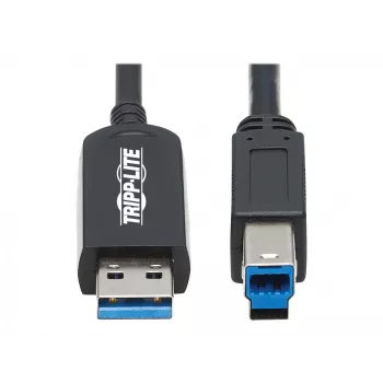 Eaton Tripp Lite Series USB 3.2 Gen 1 Plenum-Rated Fiber Active Optical Cable (AOC) - A/B M/M, Melns, 20m - USB kabelis - USB Type A (vīrietis) uz USB Type B (vīrietis) - USB 3.2 Gen 1 - 20,0 m