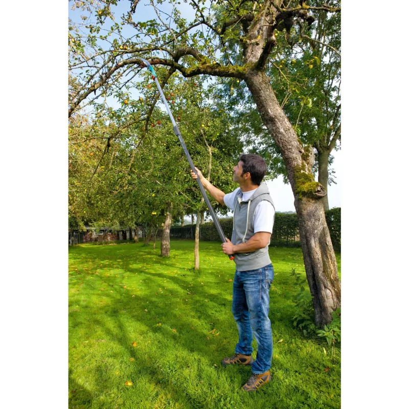 Gardena combisystem dārza zāģis 300 P izliekts tirkīza krāsā ar teleskopisko combisystem rokturi