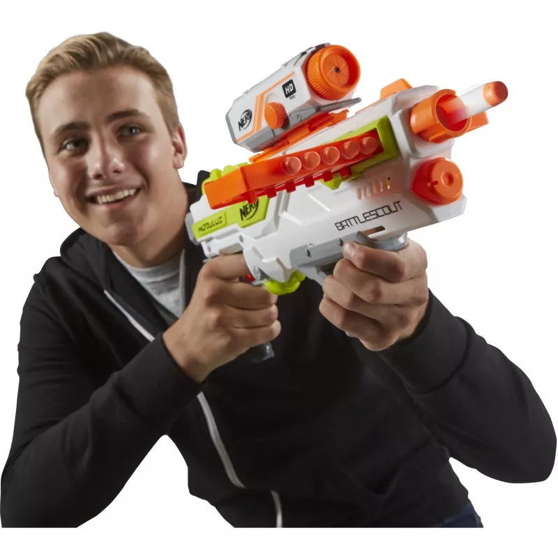 Rotaļu blasteris HASBRO Nerf BattleScout ICS-10 FFP B1756F030 – putu šautra, vienšāviens, taktiskā sliede