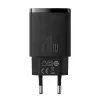 Baseus CCXJ-B01 — ātrs lādētājs 2-portu (USB-C PD 20W + USB-A QC3.0 18W), 100–240V, Melns