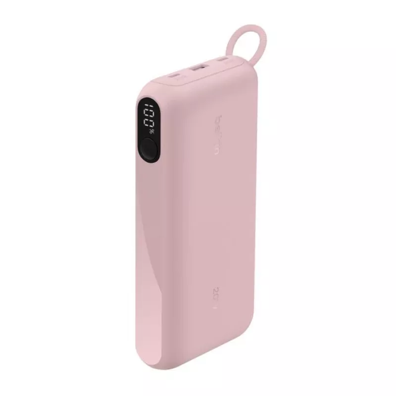 Power bank Belkin BPB028HQPK 20000 mAh — 2× USB-C, 1× USB-A, Rozā