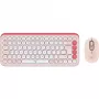 Logitech POP Icon Combo - Bezvadu tastatūras un peles komplekts - Bluetooth LE - QWERTY - US International - rozā, baltā (920-013142)