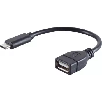 USB kabelis S/CONN 13-20015 USB 2.0 0.12 m USB-C USB-A Melns