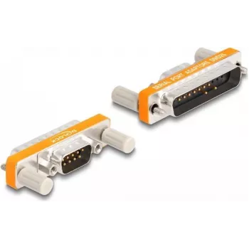 DELOCK D-Sub 9 pin uz D-Sub 25 pin adapteris, apzeltīti kontakti, oranžs/sudrabs