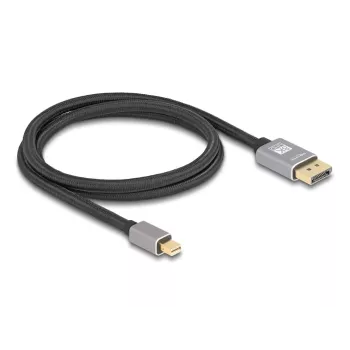 DeLOCK Mini DisplayPort uz DisplayPort kabelis 8K 60 Hz 1 m pelēks metāls bez fiksatora