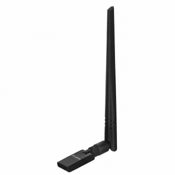 USB Wi‑Fi Adapter LANBERG NC-0300-WIE, USB 2.0, Divas ārējās antenas 5 dBi, WLAN 300 Mbps, Ethernet/WLAN, Melns