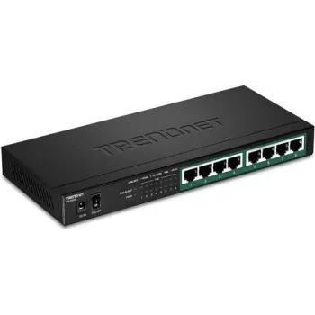 TRENDnet TPE-TG83 - Slēdzis - 8 x 10/100/1000 (PoE+) - Galddatora, sienas montāžai - PoE+ (65 W)