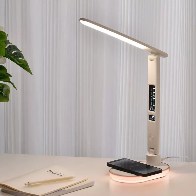 Galda lampa Hawk HW-LAMP03 White RGB — regulējama LED lampa ar RGB apgaismojumu
