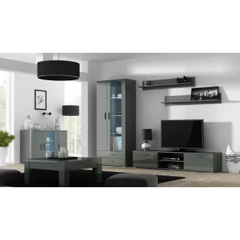 Cama Kumode 120 cm SOHO S7 pelēks/pelēks glancēts