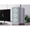 APNX PC Midi Tower C1-R-WT-v1 — Balts, ATX/Micro-ATX/Mini-ITX, 3x120 mm priekšējie ventilatori, 3x3.5 inch + 3x2.5 inch sloti, USB 3.2 Gen1 x2