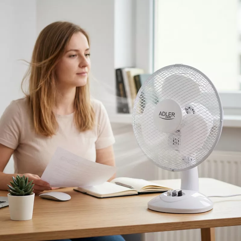 Adler AD 7302 Galda Ventilators Balts 23 cm