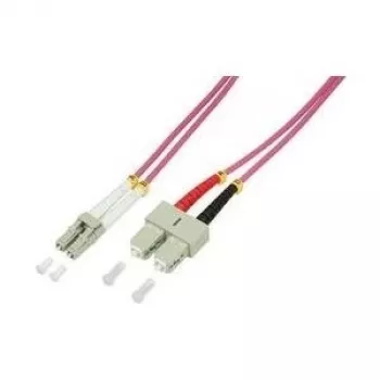 LogiLink optiskais patch kabelis SC multi-mode (vīriešu) uz LC multi-mode (vīriešu) - 1,0 m - šķiedra - duplekss - 50/125 µm - OM4 - bez halogēna - violeta (FP4LS01)