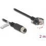Tīkla kabelis DeLOCK M12 A-kodēts 8 kontaktu sievišķais uz RJ45 spraudni Cat.5e 2 m melns