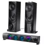 2-in-1 PC skaļruņu soundbar ar RGB LED fona apgaismojumu, stereo, USB, 2 x 3W, AUX 3.5 mm