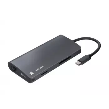 Docking stacija NATEC NMP-2162 USB 3.2 Gen 1 Type-C pelēka, vadu