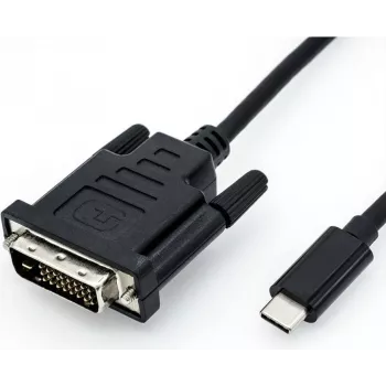 Video kabeļa adapteris ROLINE 11.04.5831 USB Type-C uz DVI 2m Melns