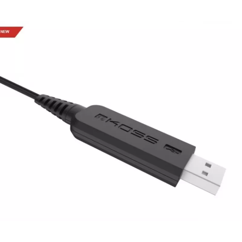 Koss CS195 USB austiņas ar mikrofonu, vadu, on-ear, melnas