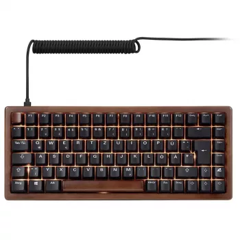 Sharkoon 100068081 Tastatūra USB QWERTZ Vācu Melna Koka 75%