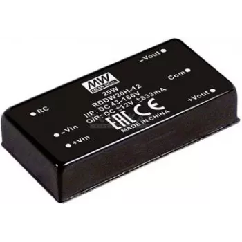 Maiņstrāvas/līdzstrāvas pārveidotājs Mean Well RDDW20F-15 — 20 W, 15 V, 0.666 A, RoHS