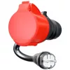 go-e Adapteris Gemini flex 22 kW, CEE sarkanais trīsfāzu 32A > mājsaimniecības kontaktligzda (melns, 30 cm)