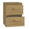 Naktsgaldiņš Top e shop M2 ARTISAN, 2 atvilktnes, Ozolkoka efekts, 300×300×400 mm