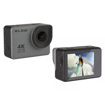BLOW 78-538 Action kamera — 4K Ultra HD, 2 collu displejs, 170° skata leņķis, Wi‑Fi, attēla stabilizators, microSD līdz 64 GB