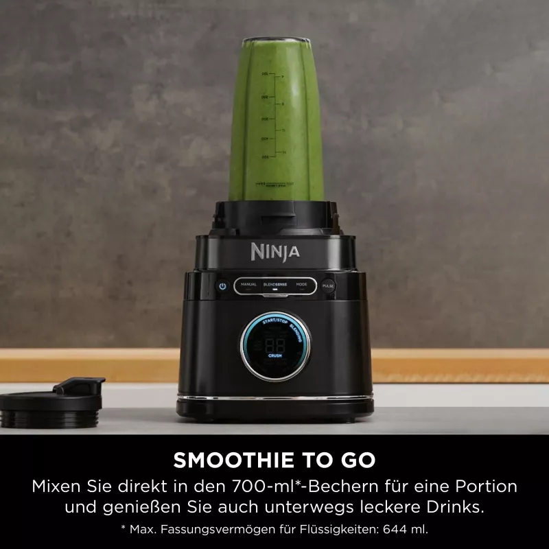 Ninja TB301EU Detect Power Mixer Pro blenderis, 1,2 kW, 6 automātiskās programmas, melns