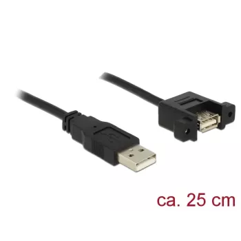 USB kabelis DeLOCK 85462 USB 2.0 0.25 m Melns