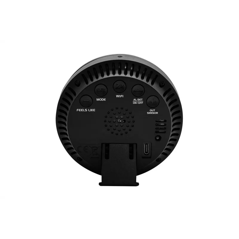 Laika stacija BLAUPUNKT WS35BK APP — LCD displejs, temperatūra un mitrums, modinātājs, kalendārs, lietotnes savienojums, 94×94×27 mm