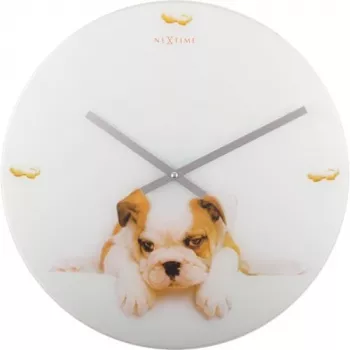 NeXtime klok 8136 Puppy, Ø43 cm, sienas, Balts/ Bēšs
