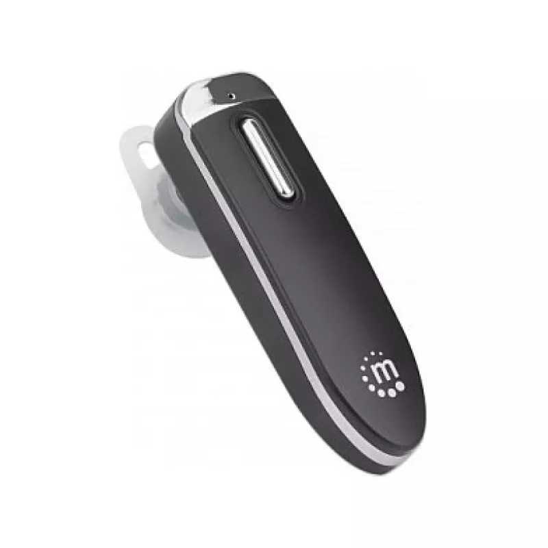 Manhattan Bluetooth austiņa ar vienu aussgalu, visvirziena mikrofons, integrētas vadības ierīces, melna, 10 stundu darbības laiks, diapazons 10 m, USB-A uzlādes kabelis iekļauts, Bluetooth v4.0, 3 gadu garantija