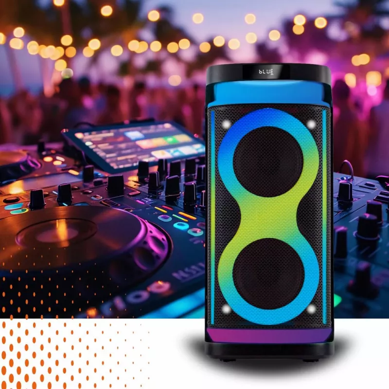 Portatīvais skaļrunis MANTA SPK0601B100, 100 W, Bluetooth, karaoke, bezvadu mikrofons, akumulators, ekvalaizers, disko apgaismojums