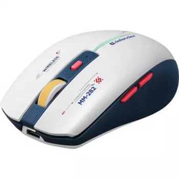 Bezvadu spēļu pele DEFENDER MM-282 RF — ambidekstrāla, optiskā 1800 DPI, 5 pogas, USB, baterija