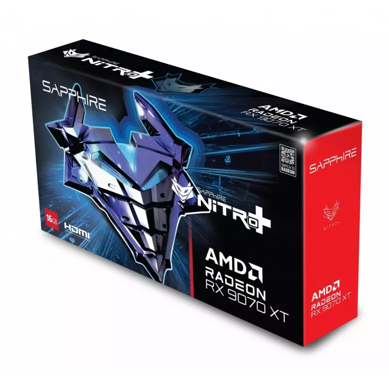Sapphire Radeon RX 9070 XT Nitro+ grafiskā karte, 16 GB GDDR6, PCIe 5.0, 256-bit, 330W TDP