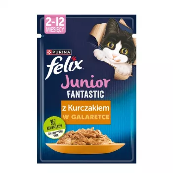 Slapjā barība kaķēniem Purina Nestlé Felix Fantastic Junior 85 g paciņa — vista