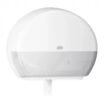 Papīra dvieļu dozators Tork Mini Jumbo Roll 132×345×275 mm, balts, MPN 555000