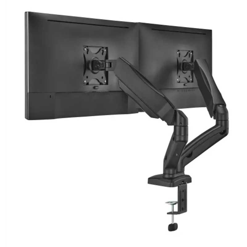 Monitoru roka up up Ekonomiska interaktīva pretsvara divu monitoru roka Matēti melna VESA 75x75/100x100