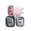 usams CC229 30W GaN ātrais lādētājs balts — USB un USB-C, LED indikators