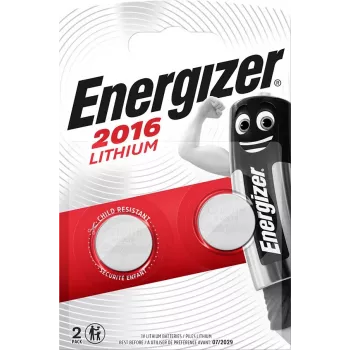Energizer CR2016 litija monētu baterija 3V 100 mAh 2 gab. blisterī
