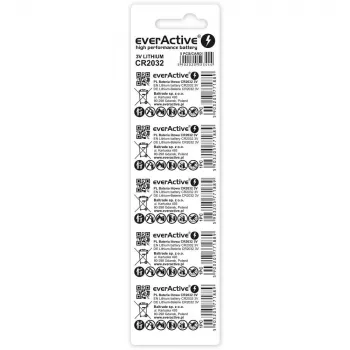 Litija baterijas everActive CR2032 - blisteris 5 gab.