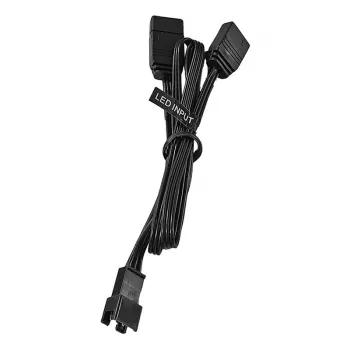 Phanteks PH-CB-DRGB3P_MB kabelis - 3-pin - 2 x Molex (3-pin) - taisns - taisns - Melns - galvenes plate
