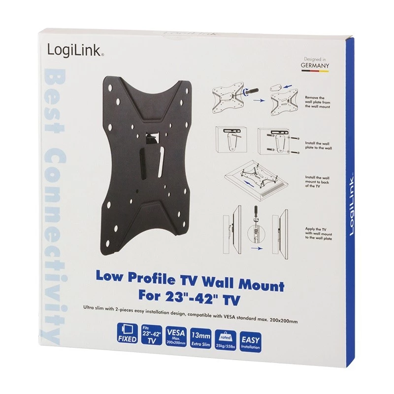 TV stiprinājums LogiLink BP0004 106,7 cm (42 collas) Melns