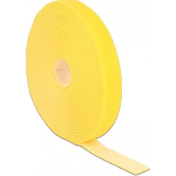 DeLOCK 18740 Dzeltenā līmlenta ar āķiem un cilpām 20mm x 10m
