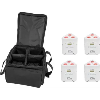 Apgaismojuma komplekts EUROLITE 4x AKKU TL-3 TCL Balts ar somu, bateriju darbināmi TCL paneļi