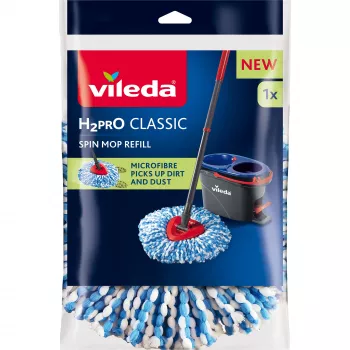 VILEDA 178330 nomaināmais mikrošķiedras mopu spilventiņš, zils/balts