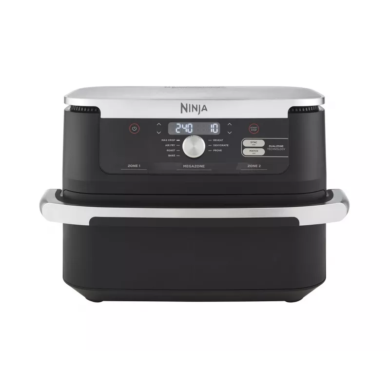Ninja AF500EU fritieris Double 10.4 L Brīvstāvošs 2470 W Karstā gaisa fritieris Melns, Nerūsējošais tērauds