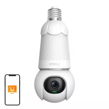 IP drošības kamera IMOU IPC-S6DP-5M0WEB-E27 spuldzes formā 5MP, 2.8mm objektīvs, Wi‑Fi, MicroSD līdz 256GB, 30m nakts redzamība