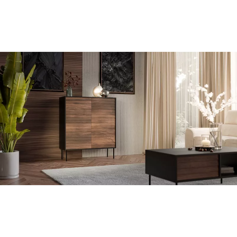 Cama 4D CORTINA kumode 102x40x118 melns/valrieksts