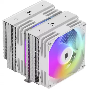 CPU dzesētājs Silentware Titan RGB White, dubulttornis, 265W TDP, 2×120mm PWM ARGB ventilatori